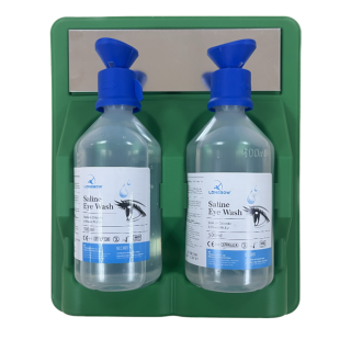 Eye wash station (wall mounted) LB with  2 eye wash bottles 500ml with eye cup (IMPA 391246)